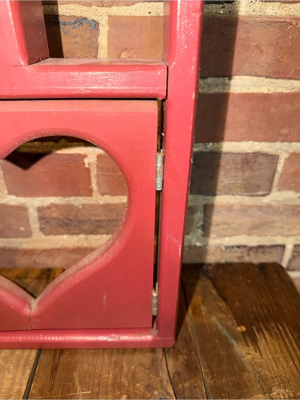 Wooden Wall Shelf Heart Cutout Cubby Display Knick Knack Farmhouse